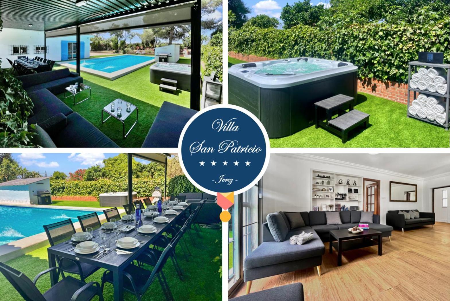 Villa San Patricio I Piscina Privada I Jacuzzi Spa I Bbq I Ps5 I Aire Acon I 3000M2 I 5Min-Centro Jerez de la Frontera Kültér fotó